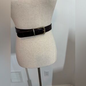 genuine alligator belt burgundy